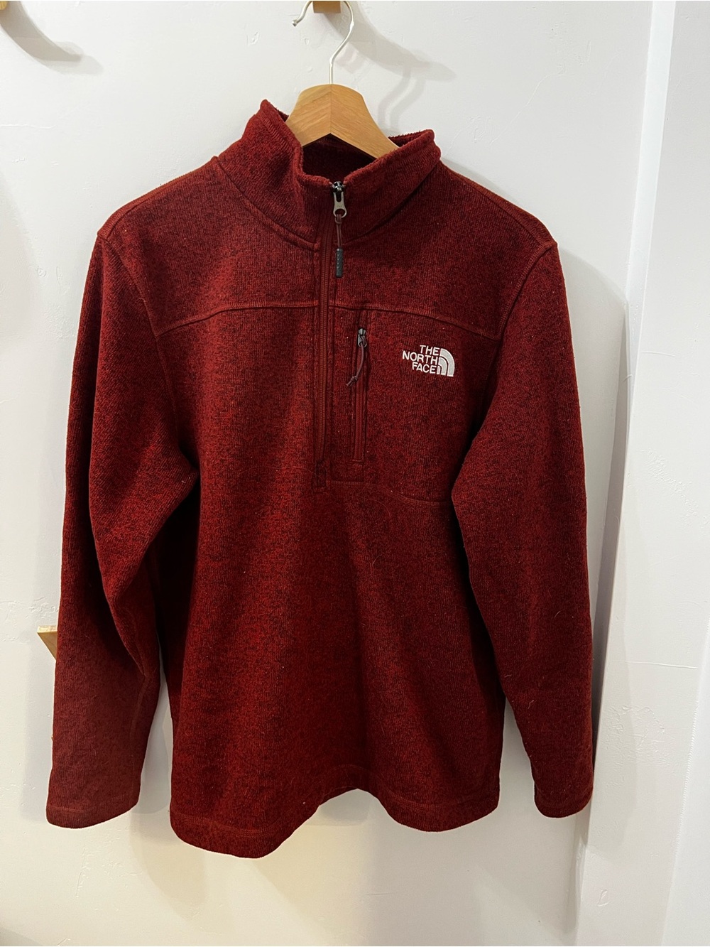 Men’s Red The North Face Half Zip Sweater
